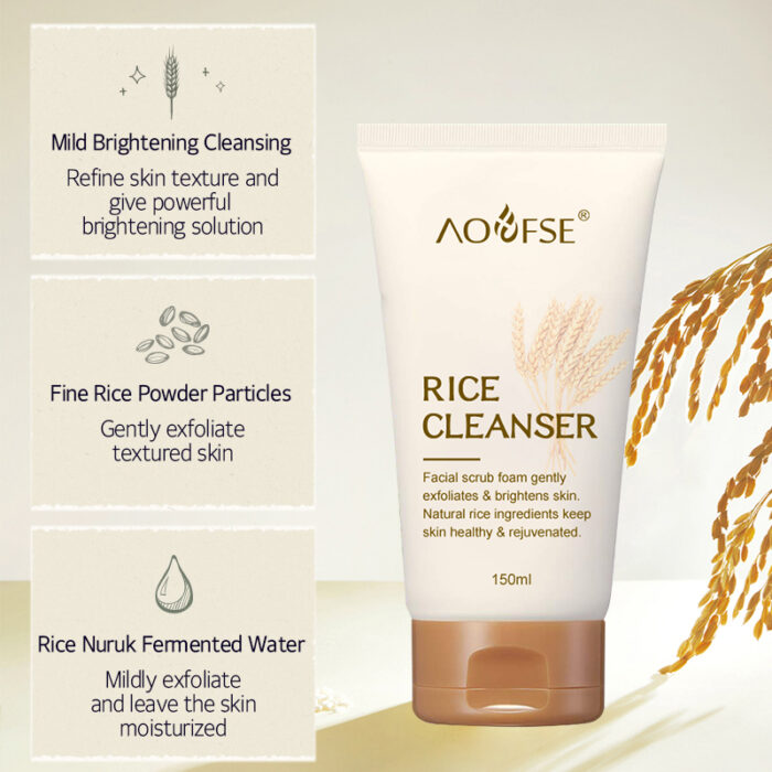 Rice Water Acne Deep Cleansing Foam Skincare Facial Cleanser - Image 3