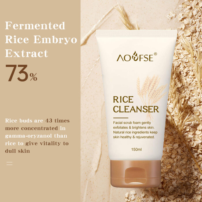 Rice Water Acne Deep Cleansing Foam Skincare Facial Cleanser - Image 5