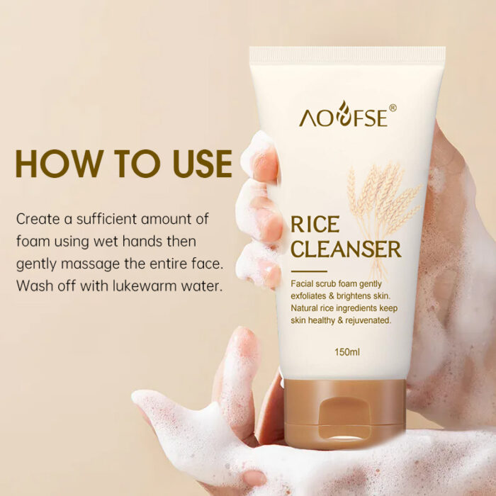 Rice Water Acne Deep Cleansing Foam Skincare Facial Cleanser - Image 4