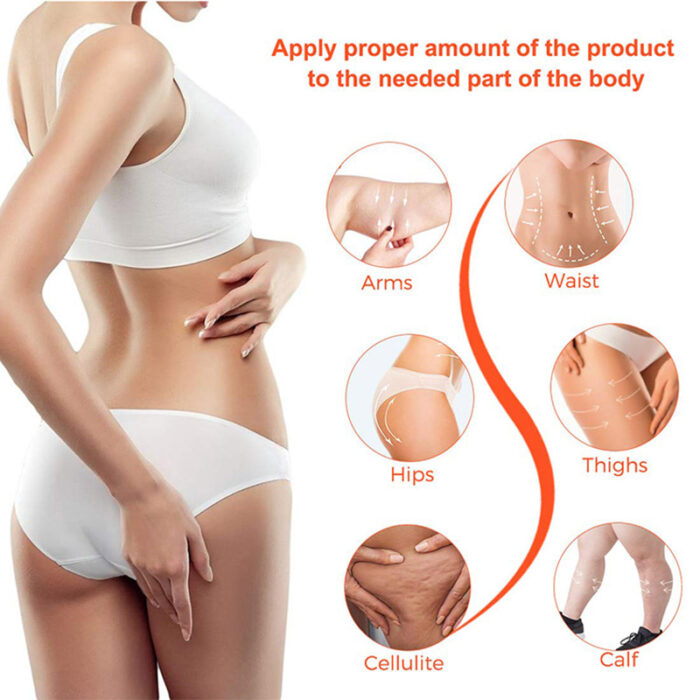 After application, a mild heat sensation is generated, which promotes blood circulation in the target area and accelerates fat decomposition and discharge.