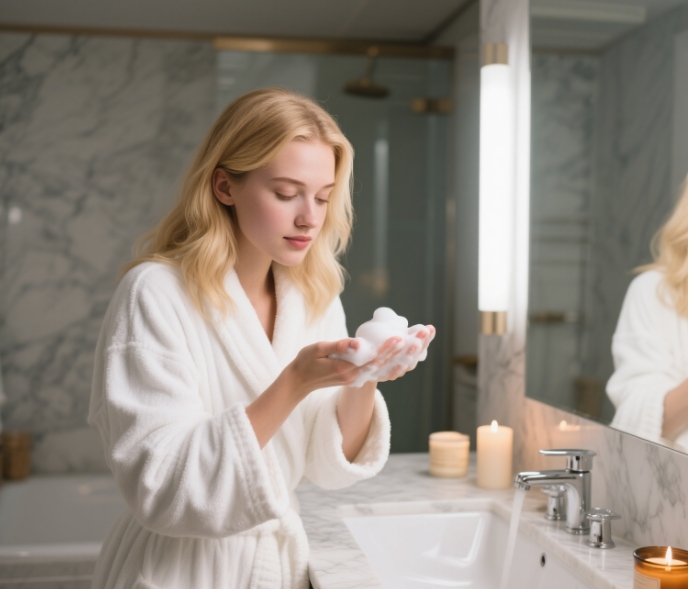 Cleansers lift away environmental pollutants, excess sebum and everyday grime that accumulate on skin’s surface—helping pores stay clear and reducing the chance of breakouts.