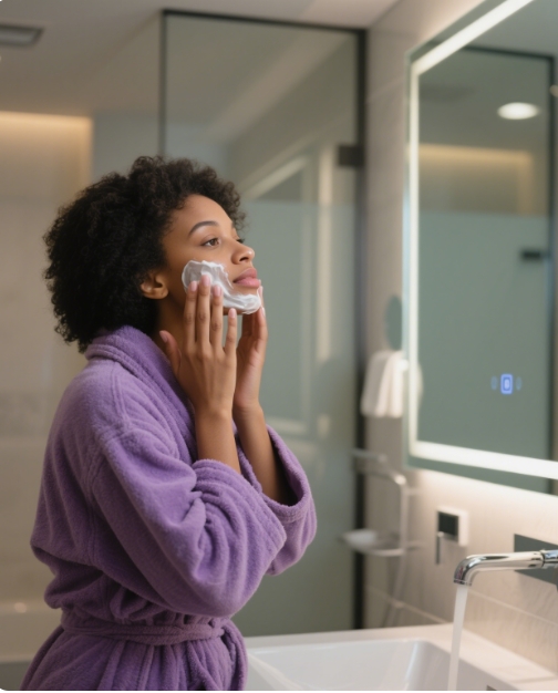 Look for cleansers with salicylic acid, charcoal, or tea tree oil to deeply cleanse, unclog pores, and control excess oil without stripping natural moisture.