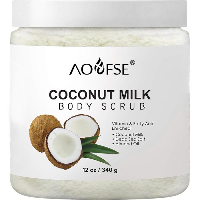 Coconut Milk Body Scrub - Brightening & Hydrating Exfoliator Private Label OEM
