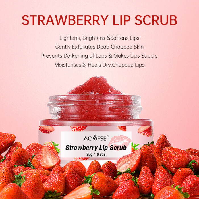Vegan Strawberry Jojoba Oil Lip Scrub - Image 4