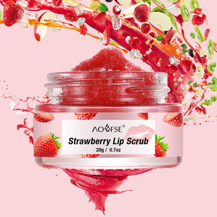 Vegan Strawberry Jojoba Oil Lip Scrub - Image 3