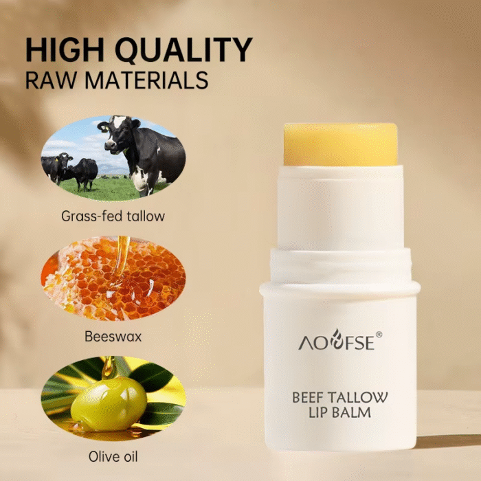 Dry Cracked Repair Lip Balm Stick – Grass-Fed Tallow Lip Butter - Image 3