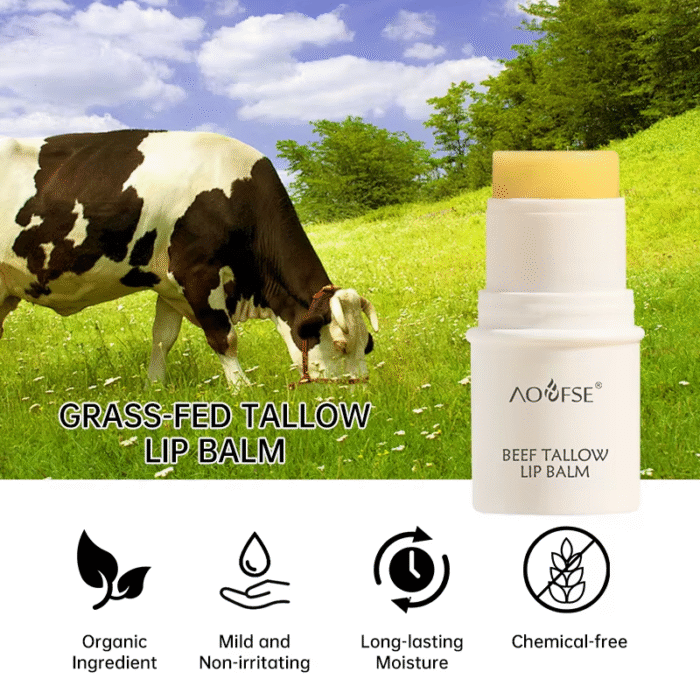 Dry Cracked Repair Lip Balm Stick – Grass-Fed Tallow Lip Butter - Image 4